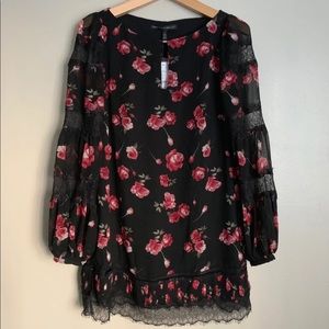 WHBM Medley Lace Trim Blouse